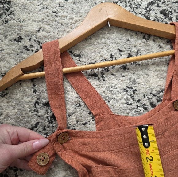 Natural Life Cotton Overalls Jumpsuit Womens XS Burnt Orange Boho Festival - Picture 4 of 6